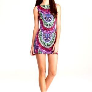 Mara‎ Hoffman mini dress Purple Patterned Dress Sz 6